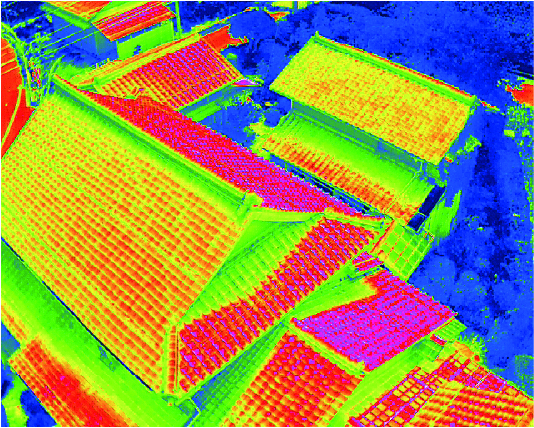 ドローンによる空撮の赤外線画像